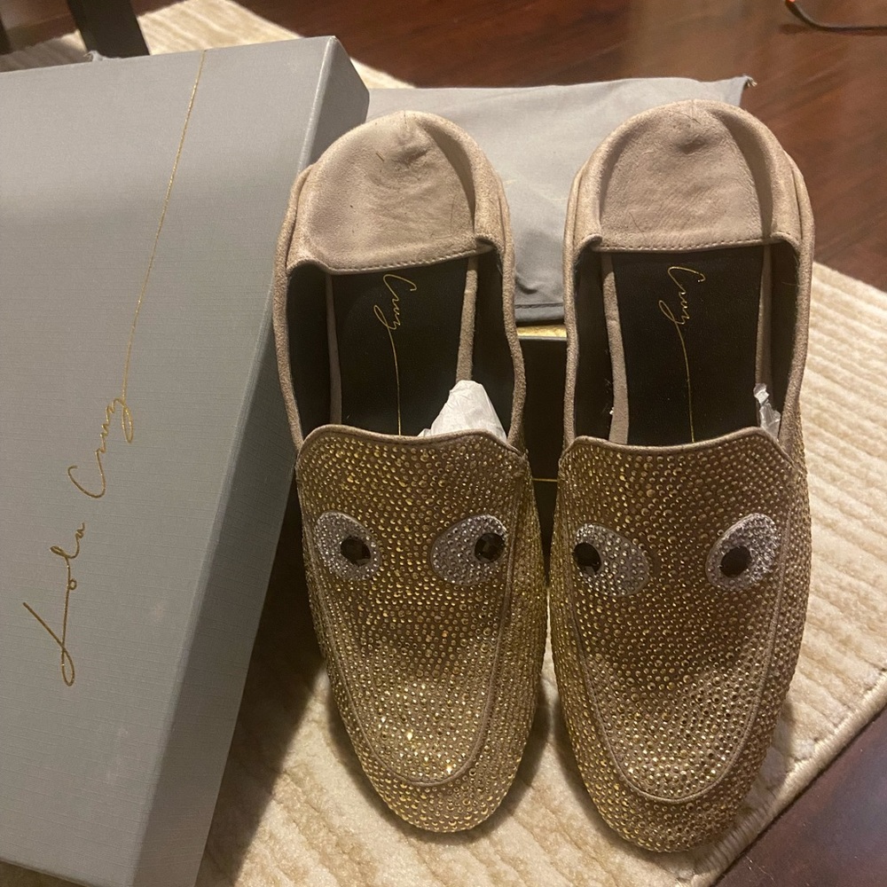 Lola Cruz Eyes On You rhinestone loafers - size 6 - Picture 3 of 11